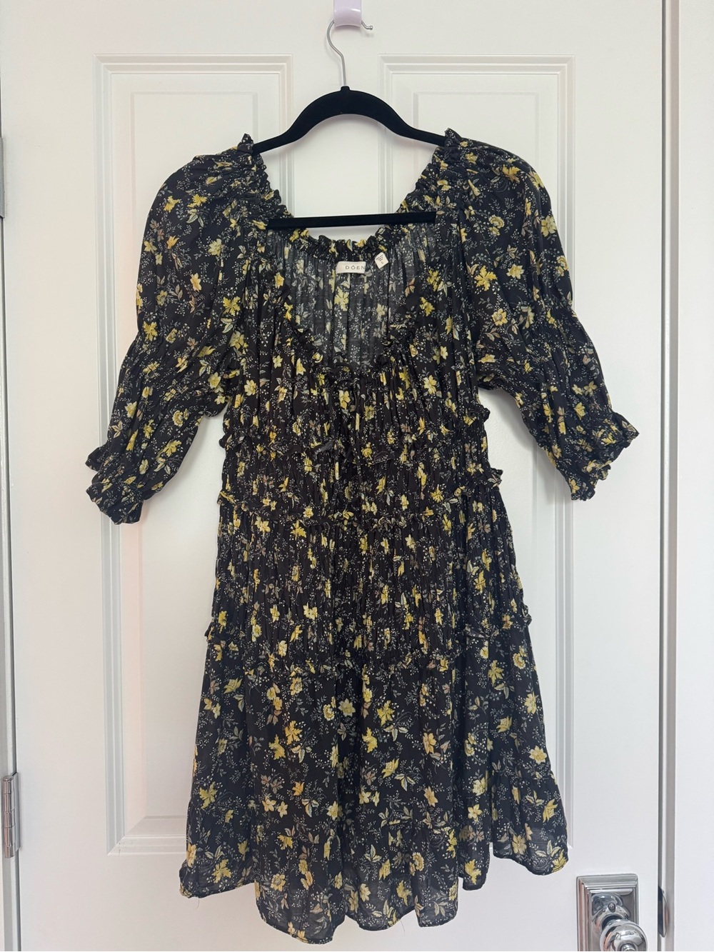 Doen Ismene shirred floral-print organic cotton-blend voile mini dress NWOT - Picture 2 of 4